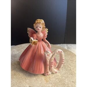 1960's  Josef Originals Ceramic Birthday Angel 10 Years Old Vintage Figurine